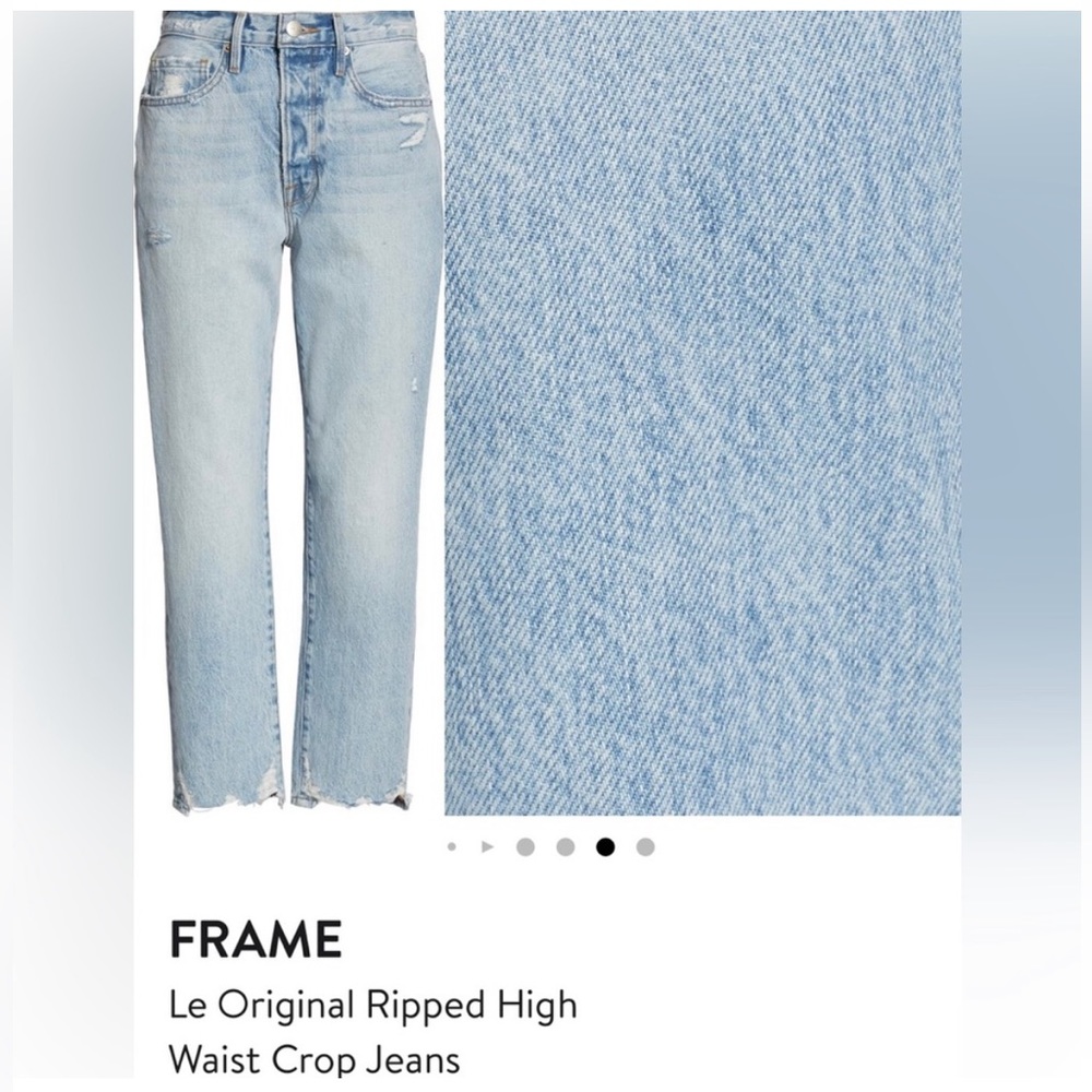 FRAME Le Original Ripped High Waist Crop Jeans - London